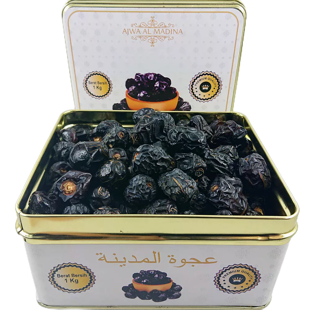 Kurma Ajwa Premium Al Madina Kaleng 1 Kg Original 100%