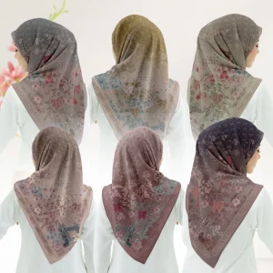 Hi'shoScarves-Hijab Segi Empat Voal Motif Series Brianna
