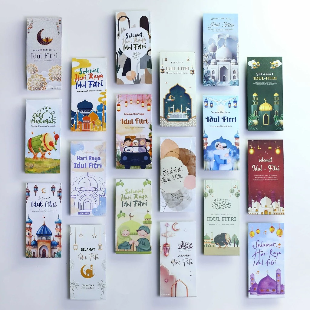 Amplop Lebaran Premium ISI 50 Lembar Desain 2026 Berbagai Tema Angpau Idul FItri Panjang 100gsm - Image 3